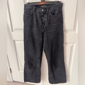 Black Denim Forum Farrah High Rise Wide Leg Jean
